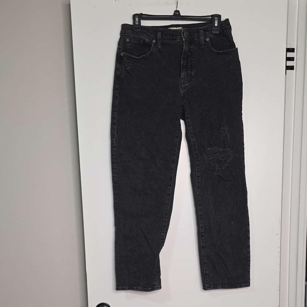 Madewell Gray Denim with Orange Accent